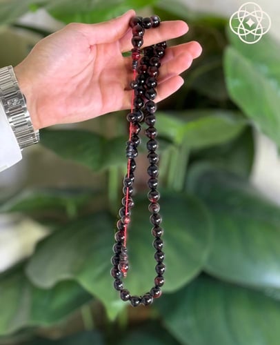 مسباح بكلايت أسود بحمرة بتمليكة