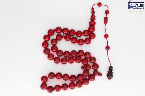 مسباح بكلايت تركي أحمر بعروق سوداء