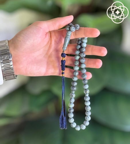 مسباح بكلايت رمادي مموج كركوشة كحلي