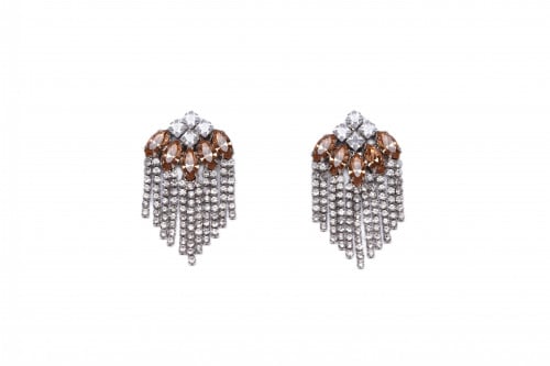 Earring made of zircon crystal and Swarovski cryst...