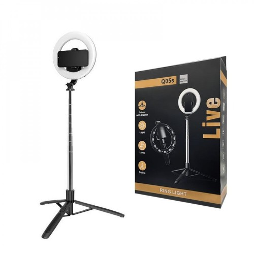 رينج لايت محمول مع عصا سلفي بلوتوث Q05s