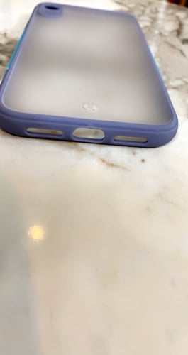 كفر ايفون اكس آر شفاف، بحواف باللون الازرق الفاتح