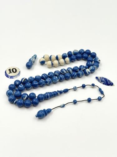 سبحة بلياردو أزرق مموج جديد