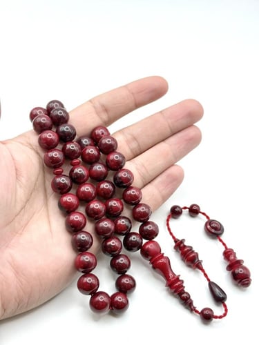 سبحة فاتوران أحمر توتي مموج تمليكة