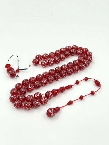 سبحة فاتوران أحمر مطعم فضة تمليكة