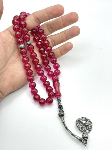 سبحة زعفران دم الغزال طربزونة فضة