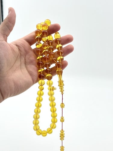 سبحة فاتوران سوبر أصفر شفاف تمليكة