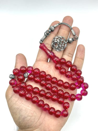 سبحة زعفران دم الغزال طربزونة فضة