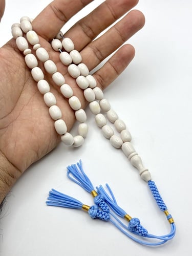 سبحة فاتوران أبيض برميلي كركوشة