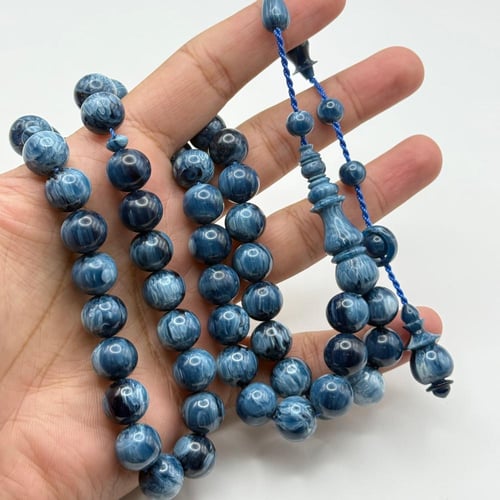 سبحة فاتوران أزرق مموج تمليكة