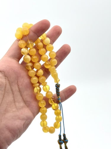 سبحة كهرمان طبيعي دائري