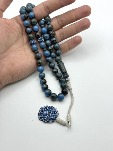 سبحة فاتوران أزرق مخلوط طربزونة