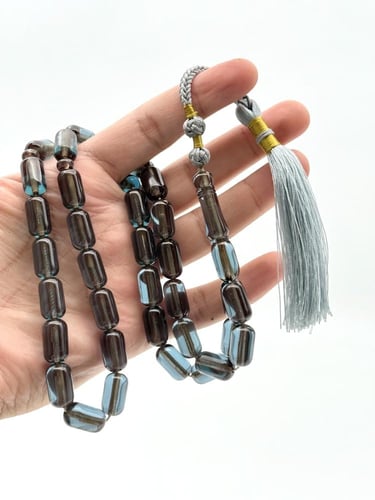 سبحة زعفران برميلي برمادي كركوشة