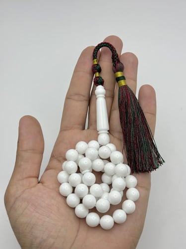 سبحة بكلايت أبيض كركوشة