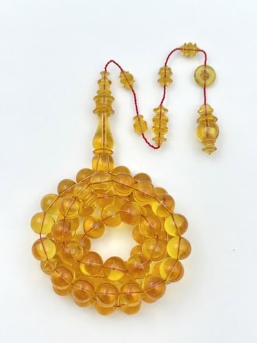 سبحة فاتوران سوبر أصفر شفاف تمليكة