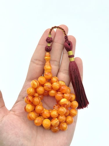 سبحة فاتوران أصفر مموج كركوشة