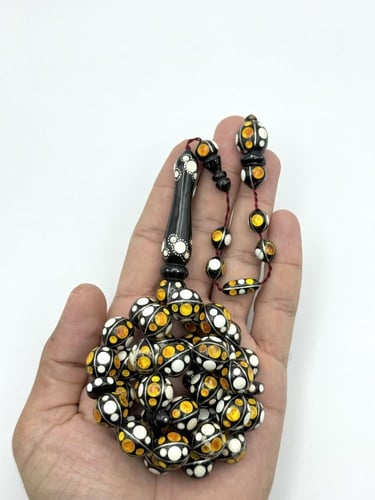 سبحة يسر مطعم كهرمان وعاج وفضة