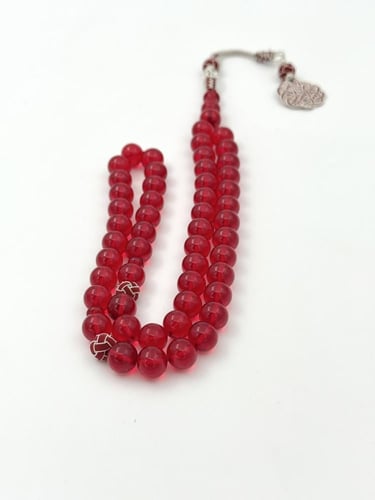 سبحة فاتوران أحمر شفاف طربزونة