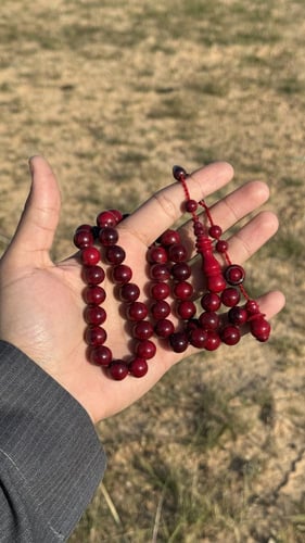 سبحة فاتوران أحمر توتي مموج تمليكة