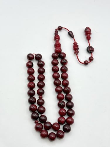 سبحة فاتوران أحمر توتي مموج تمليكة