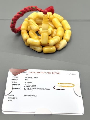 سبحة كهرمان طبيعي شجري قديم