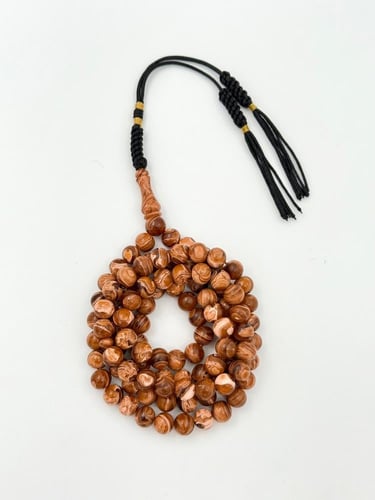 سبحة فاتوران بني مموج 99 خرزة