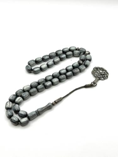 سبحة فاتوران منجّم رمادي طربزونة فضة