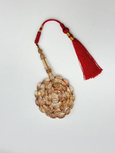 سبحة فاتوران عسلي شفاف كركوشة