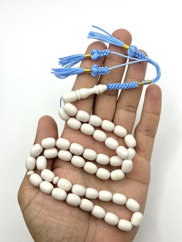 سبحة فاتوران أبيض برميلي كركوشة