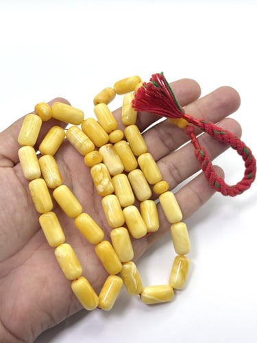 سبحة كهرمان طبيعي شجري قديم