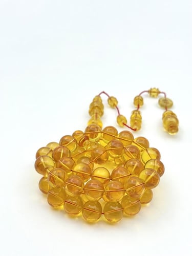 سبحة فاتوران سوبر أصفر شفاف تمليكة