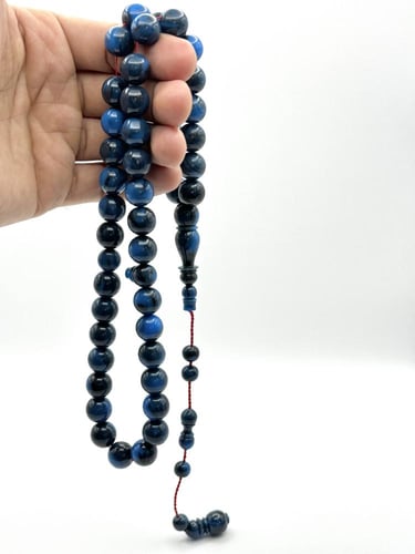 سبحة بكلايت أزرق معرق تمليكة