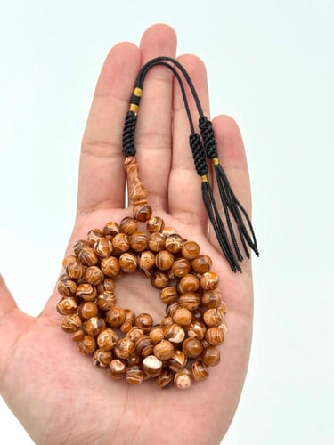 سبحة فاتوران بني مموج 99 خرزة