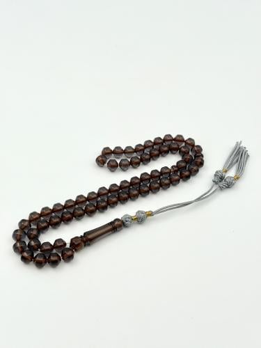 سبحة زعفران صندوقي بني داكن كركوشة