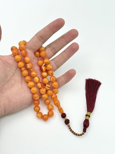 سبحة فاتوران أصفر مموج كركوشة