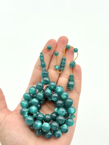 سبحة فاتوران تركوازي مموج تمليكة