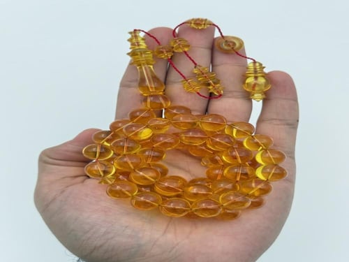 سبحة فاتوران سوبر أصفر شفاف تمليكة