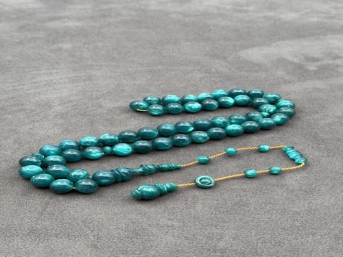 سبحة فاتوران تركوازي مموج تمليكة