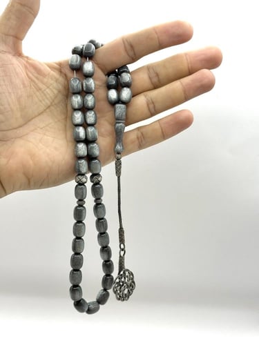 سبحة فاتوران منجّم رمادي طربزونة فضة