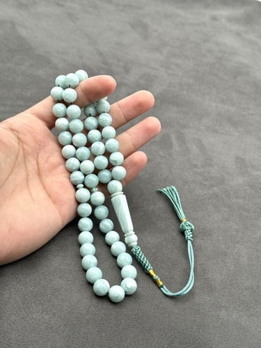 سبحة بكلايت تركوازي مخلوط كركوشة