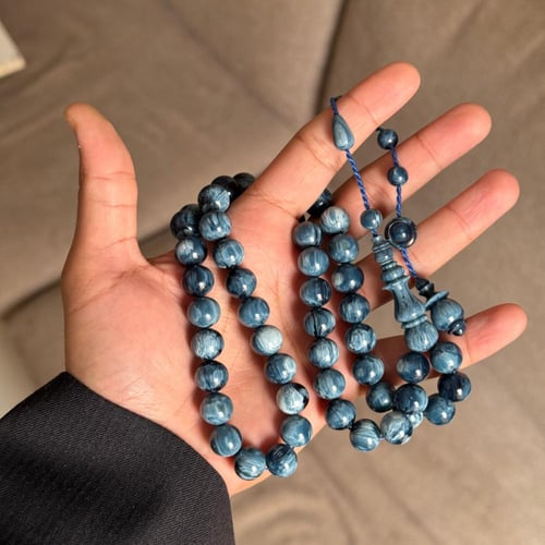 سبحة فاتوران أزرق مموج تمليكة