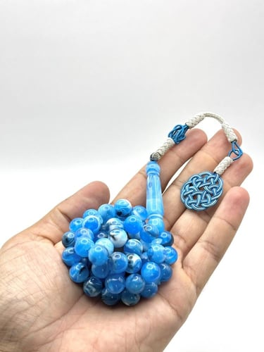 سبحة بكلايت أزرق مموج طربزونة