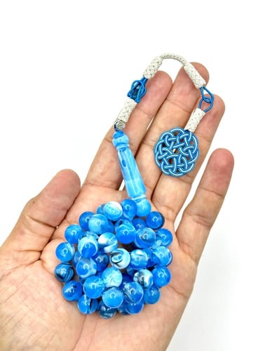 سبحة بكلايت أزرق مموج طربزونة