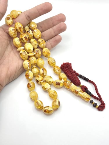 سبحة كهرمان موزاييك أرابيسك طبيعي