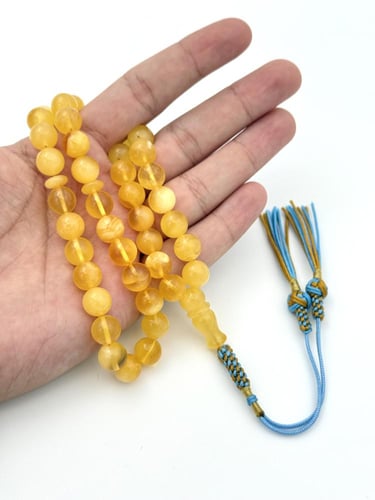 سبحة كهرمان طبيعي دائري