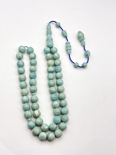 سبحة فاتوران تركوازي مموج تمليكة