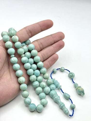 سبحة فاتوران تركوازي مموج تمليكة