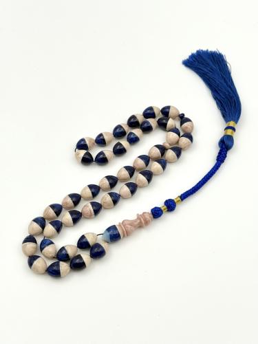 سبحة فاتوران منوصف أبيض أزرق كركوشة