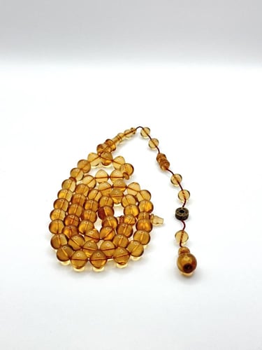 سبحة فاتوران عسلي شفاف