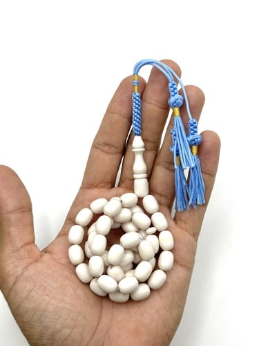 سبحة فاتوران أبيض برميلي كركوشة